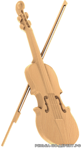 Резное панно Скрипка  из дерева